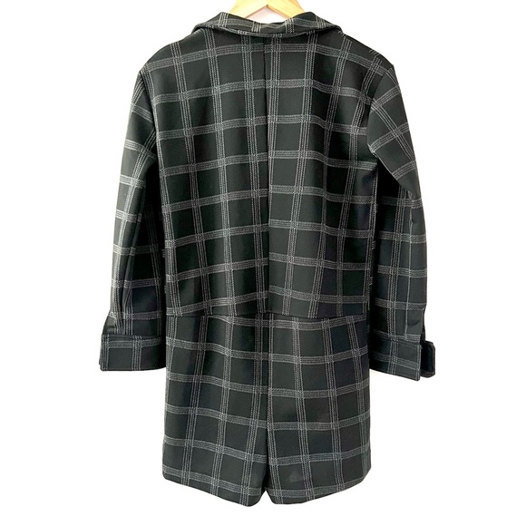 ZARA | Plaid Shorts Jumpsuit Romper Zipper Long Sleeves Size Small New NWT - Picture 3 of 11